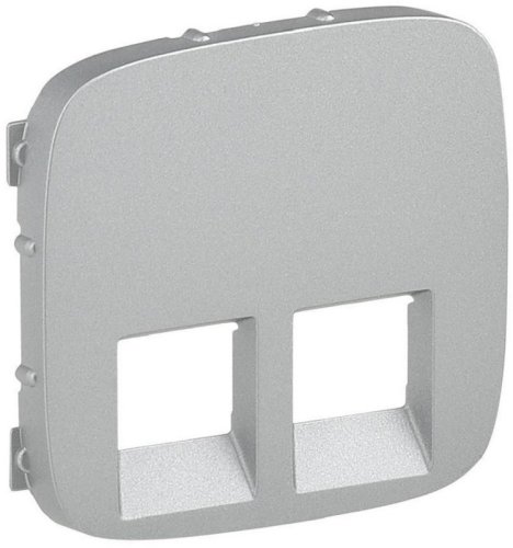 Лицевая панель Legrand Valena Allure для 2-м. розетки RJ11/RJ45 алюминий картинка